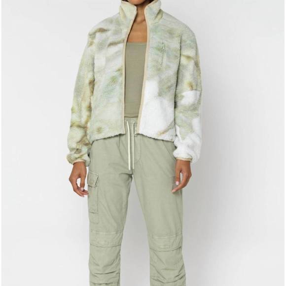 JOHN ELLIOTT Jackets & Blazers - NEW JOHN ELLIOTT patchwork tie dye polar fleece zip jacket in dayglow vintage ar